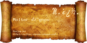 Molter Ágnes névjegykártya